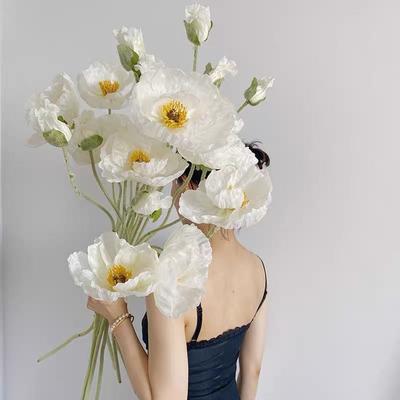 105cm Large Poppy Floral Artificial Flowers Wedding Party Room Vase Home Decor Arrangements Material Photo Props Window Display