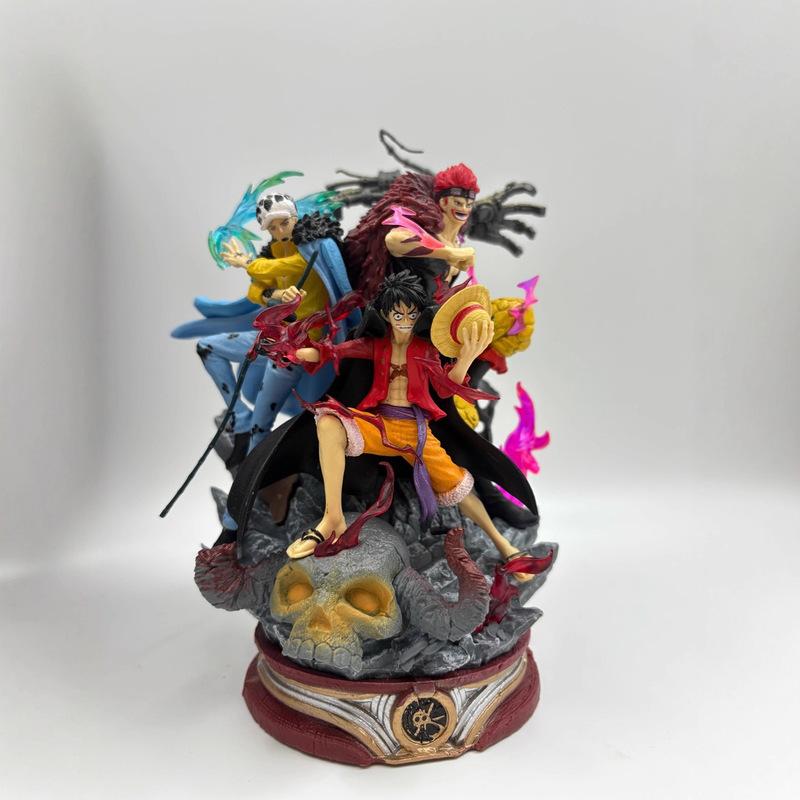 Originální anime figurka Tři kapitáni Kid Law Luffy Akční 20cm PVC socha Stolní dekorace Sběratelský model
