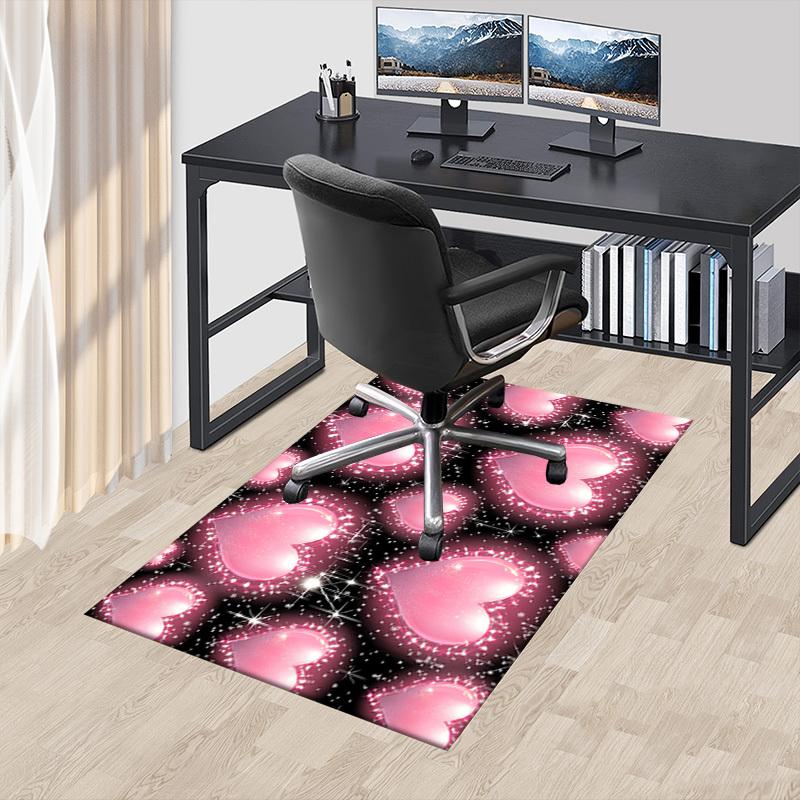 

Hearts Glitter Crystal Velvet Office chair mat Area Rug - Non-Slip, Floor Mat, Office Desk Chair Rugs,Christmas Gift-1106223 60cm by 90cm