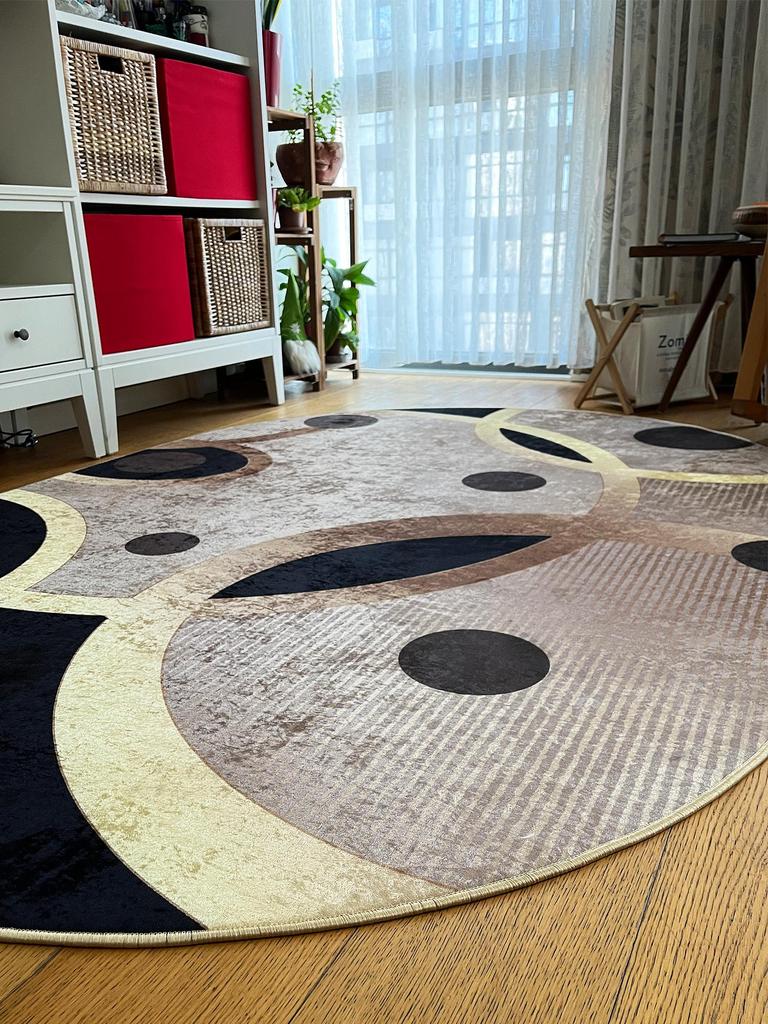 ePeddler Domů Moderní Zlato Stříbrný vzor Digitální tisk Omyvatelná protiskluzová základna bodů, oválný obývací pokoj nové generace, kuchyně, vstupní koberec a běhoun