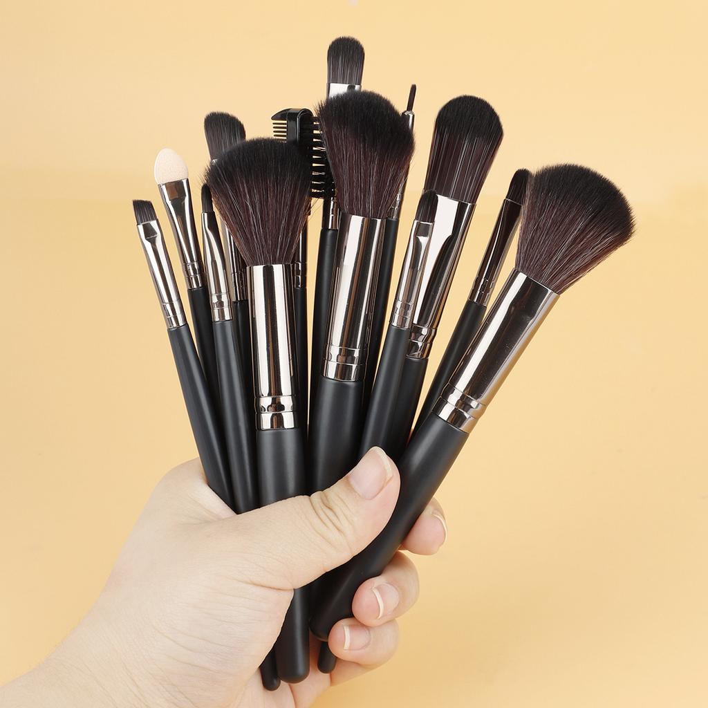 13 Makeup Brush Set, Loose Powder, Eyebrow Brush, Foundation, Blush, Highlight Concealer, Eyeshadow, Nose Shadow, Eyebrow Brush, Full Set of Tools.