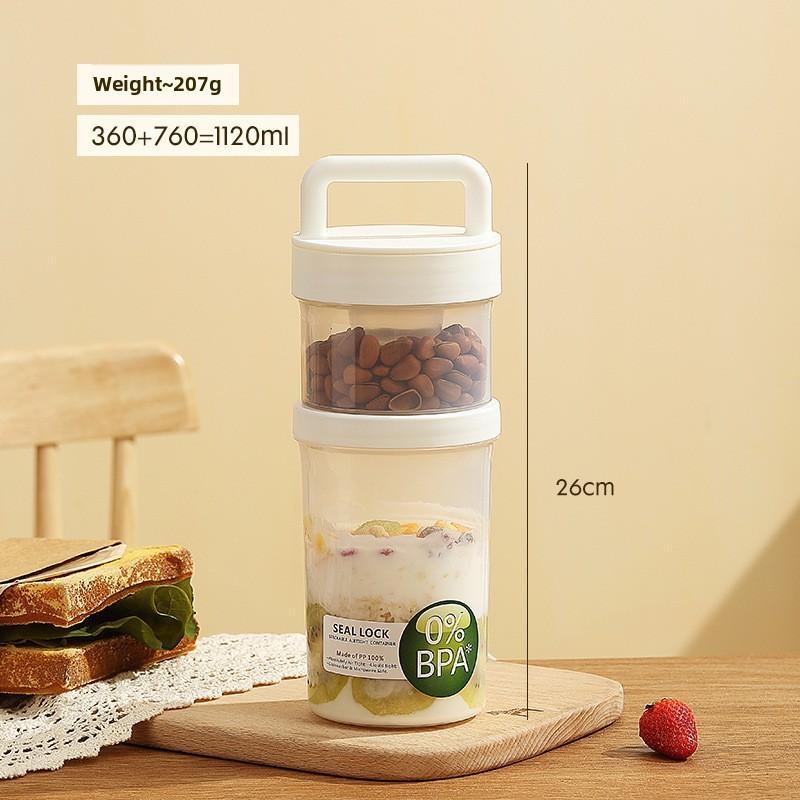 Portable Fruit Oatmeal Breakfast Cup With Spoon For Students And Office Use