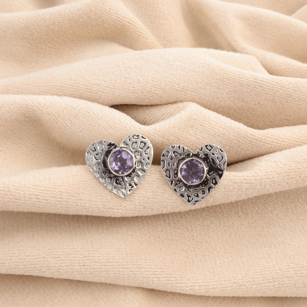 Sisters Day Sale Natural Iolite Anniversary Gift Stud Earrings Sterling Silver EE-143-3