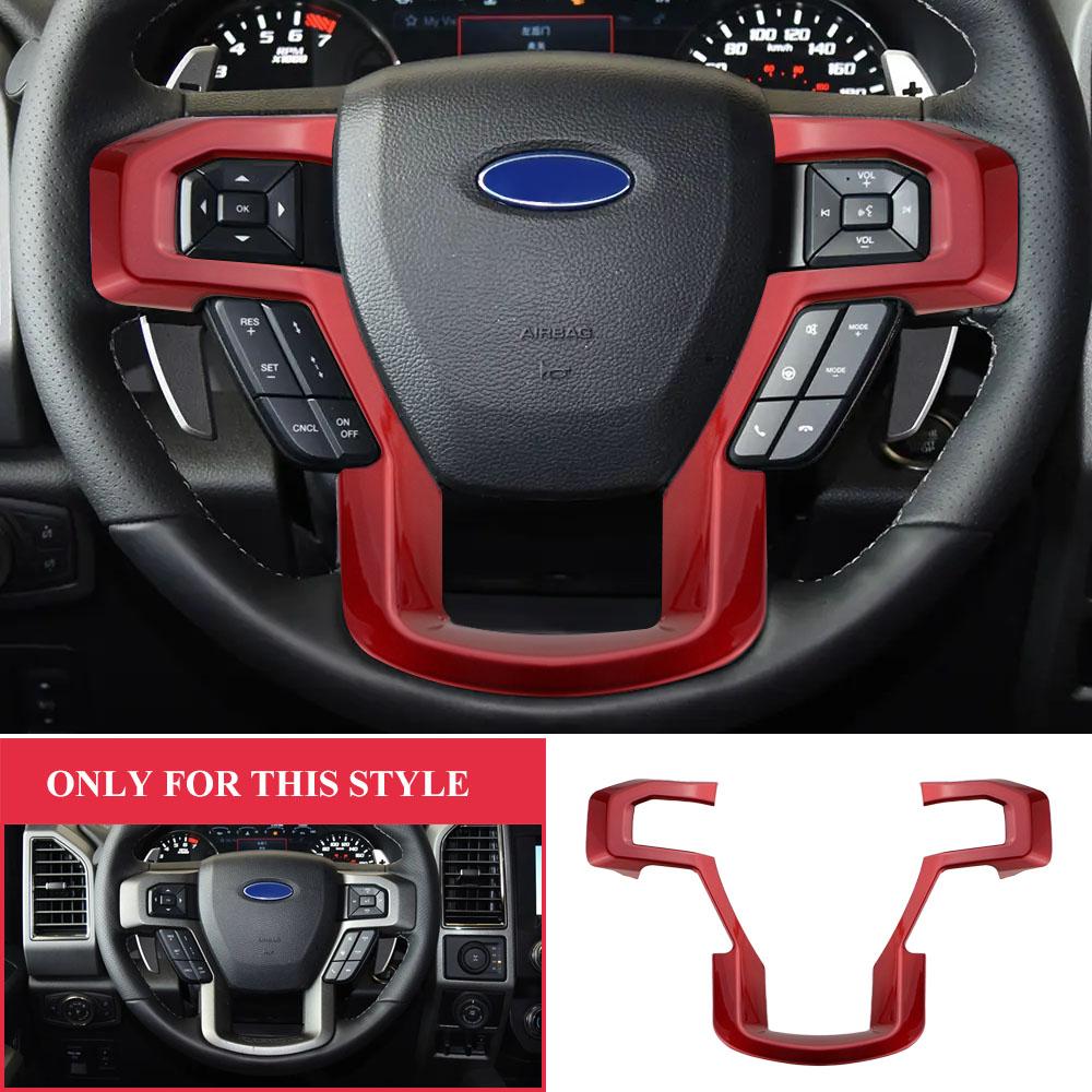 Car Steering Wheel Trim Cover Sticker for Ford F150 2015-2020 for F250 F350 2017-2022 Steering Wheel Molding Car Styling Acc