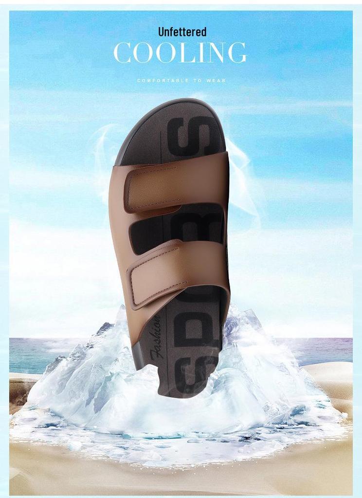 Men's Plus Size British Style Slippers - High Quality Breathable Indoor Outdoor Casual Sandals