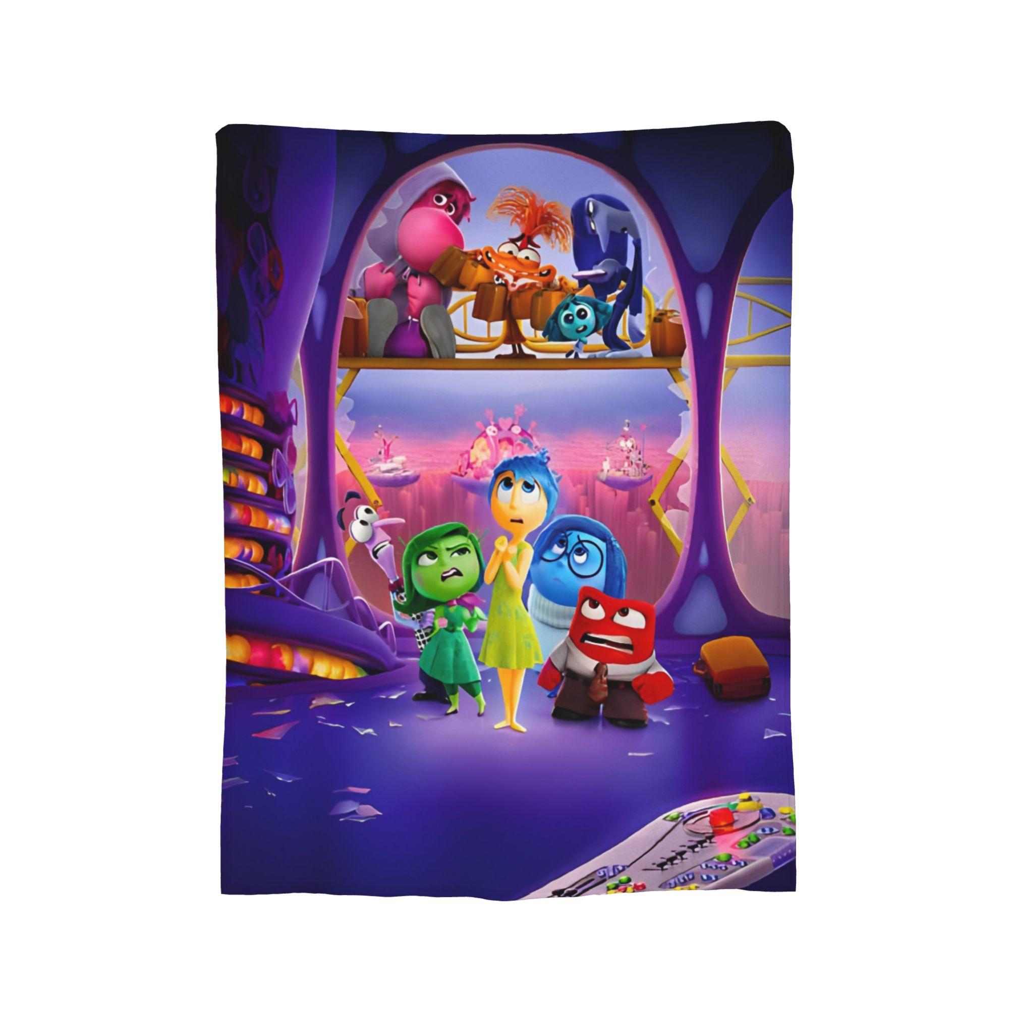 

Inside Out Fleece blanket Cartoon Adventure Comedy Novelty Throw blankets for Sofa Bedding Lounge 125*100cm Quilt, 75x90cm