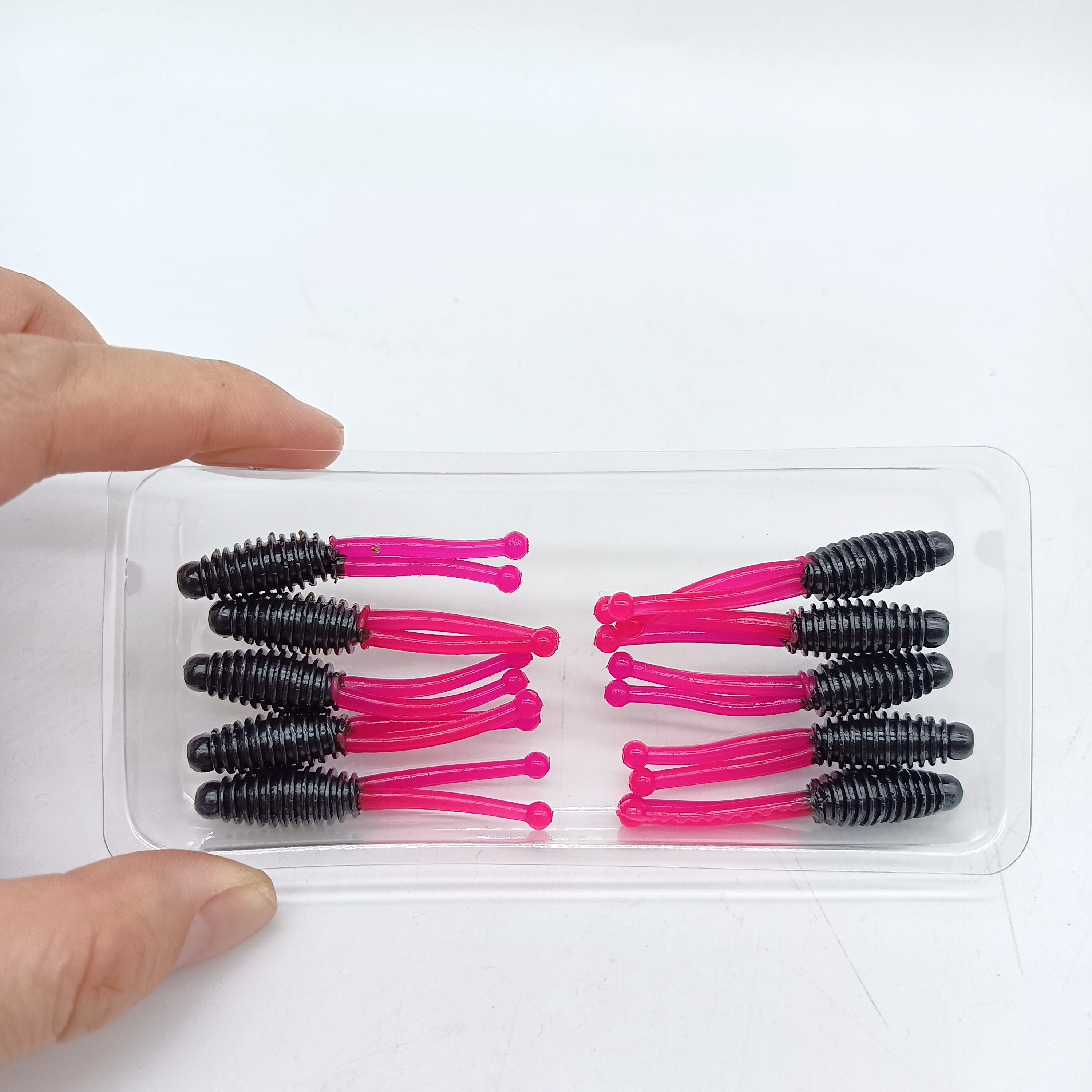 

DUODUOYU 10PCS Mini Soft Fishing Lures 1.2g/50mm Double tailed Jigging Wobblers Artificial Swimbaits For Bass Carp Tackle чёрный