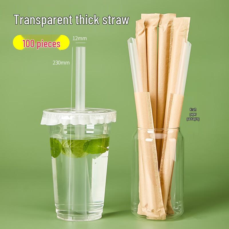 BoZhen Individually Wrapped Disposable Plastic Coffee Straws