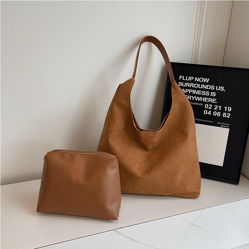 

Большая вместительная сумка-тоут, новая корейская стильная высококачественная и простая сумка через плечо для матери и ребенка, мягкая кожаная сумка