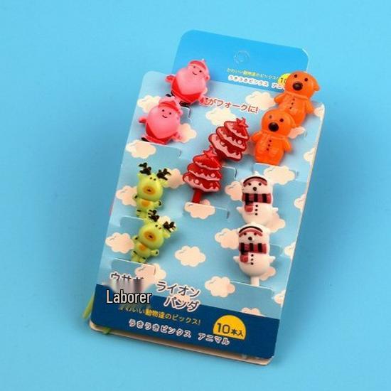 Halloween & Christmas Cartoon Fruit/Bento Forks - Cute Mini Picks for Kids, Creative Plastic Cake Forks