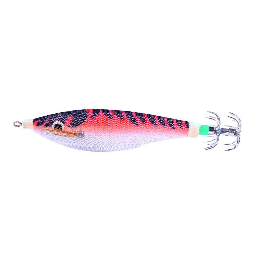 Lure bait10CM 9.6GRound Belly Wood Shrimp8Colorful Squid Hook Bionic Bait8Word Ring Swivel Fishing Supplies Special for Bass