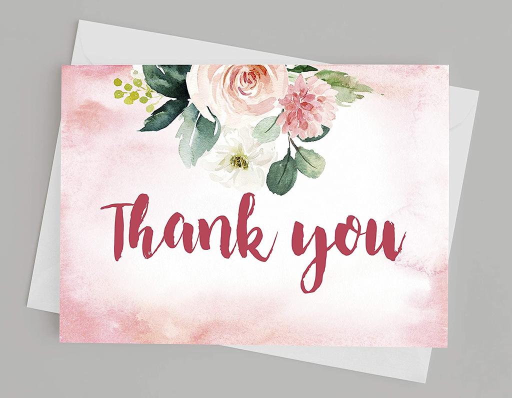 Drága szuvenír babazuhany köszönőlevelek Hajtogatott üres üdvözlőlap fehér borítékokkal - 36