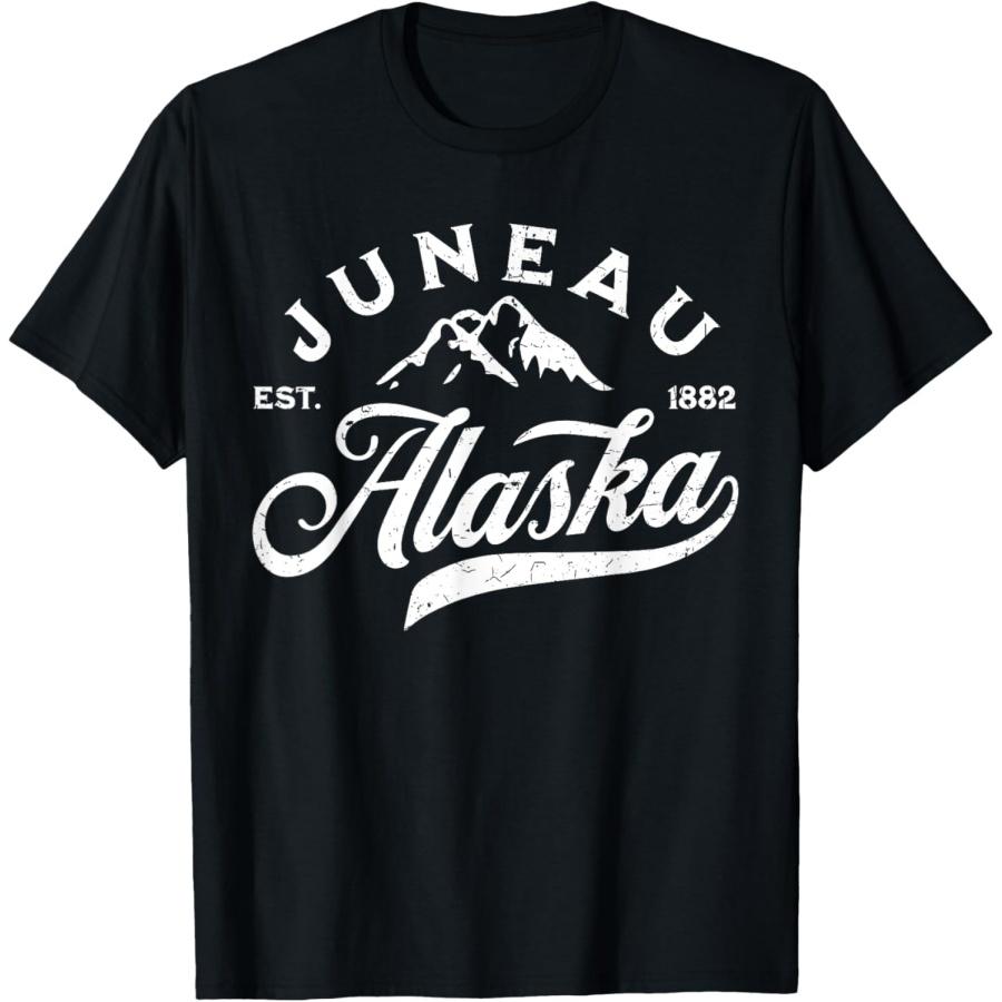 

Vintage Juneau Alaska AK Mountains Family Vacation Souvenir T-Shirt XXXXXL чёрный