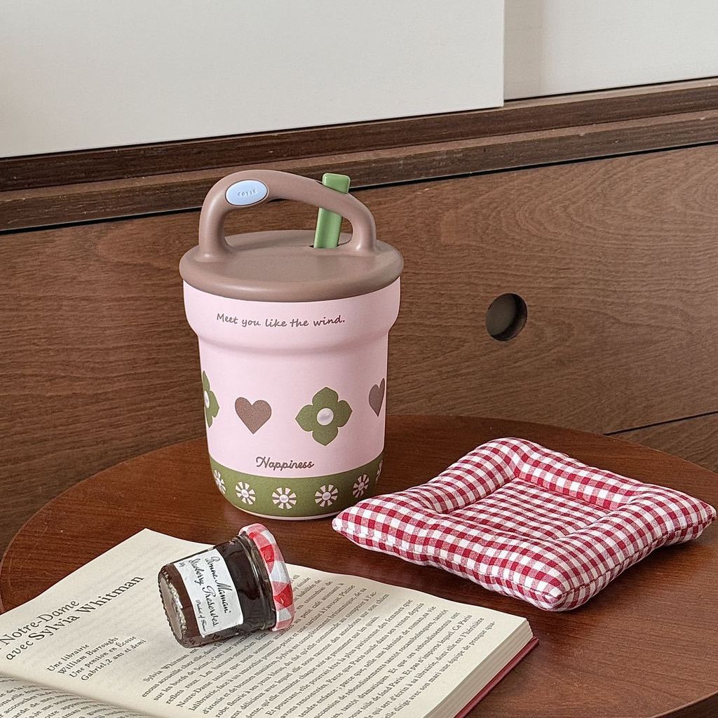 Ceramic Inner Insulated Travel Mug With Portable Design For Women And Couples