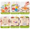 6 Sided Multifunctional Busy Box Recycled Wood Educational Toy for Youngsters 3+ Years, Hand Eye Coordination,Shape/Color Recognition Training