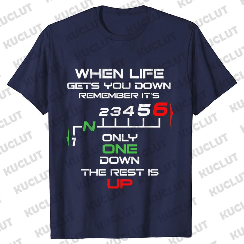 1N23456 Motorcycle Gear Biker Heartbeat Retro Printed Men's New T-shirt Fashion Casual Loose Summer Tshirts Short Sleeve T-shirt