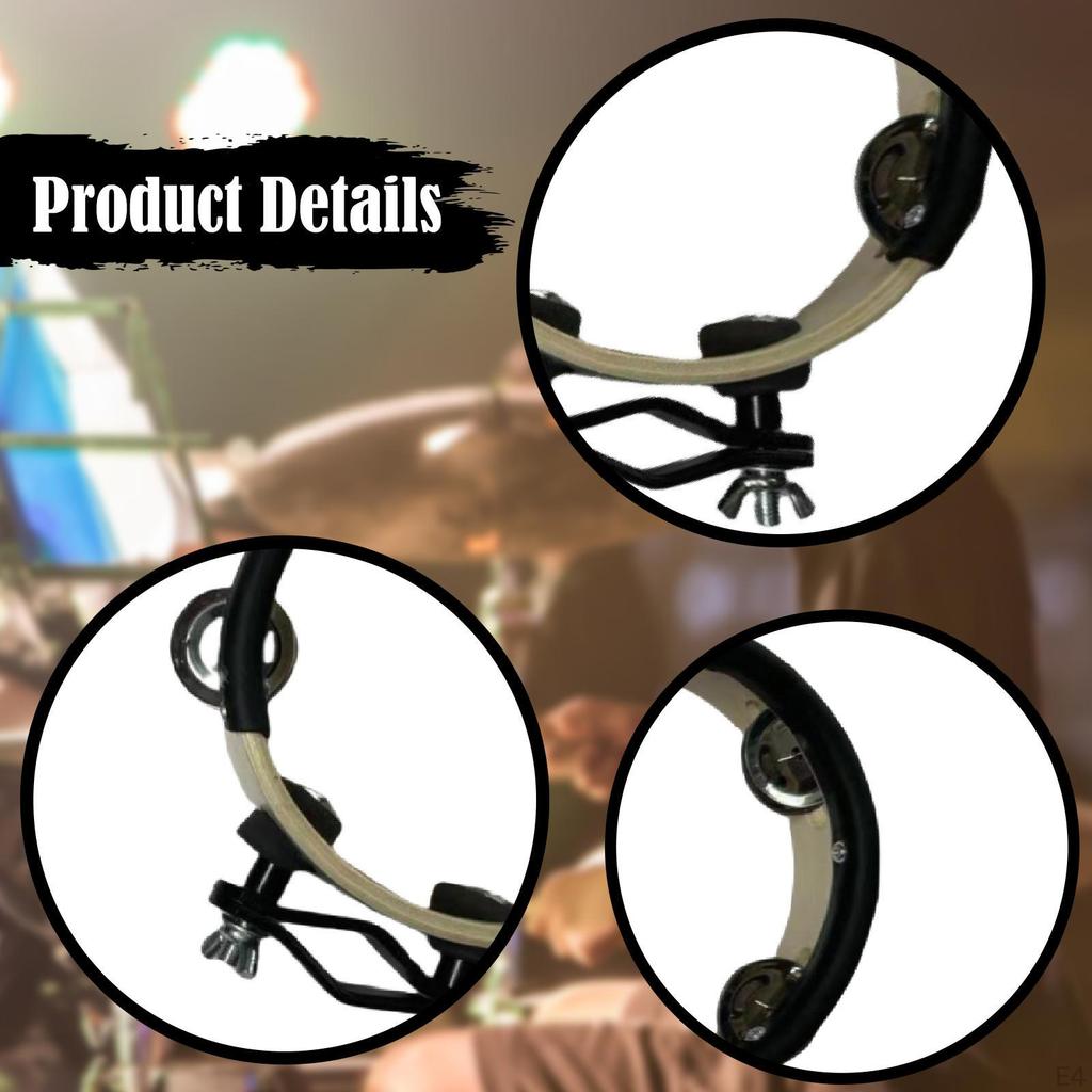 Compact And Practical Hand Percussion Tambourine for Drums, Cymbal Stand, Ideal A Party, Wedding