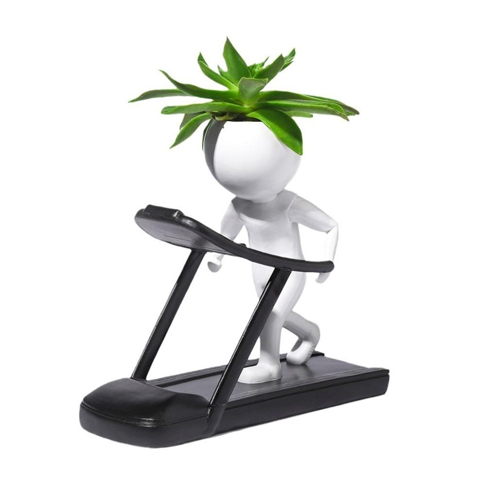 Mini Creative Fitness Succulent Planter White Desk Decoration Flowerpots