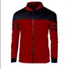Men's Casual Color Block Fleece Hoodie with Webbing Design