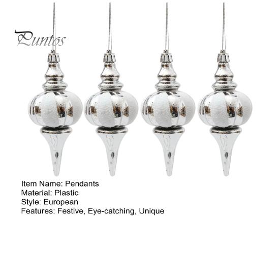 Set pandantiv cu tărtăcuță de Crăciun 4 buc. Decorațiuni festive pentru copac din plastic Pandantive pentru atmosferă colorată de vacanță