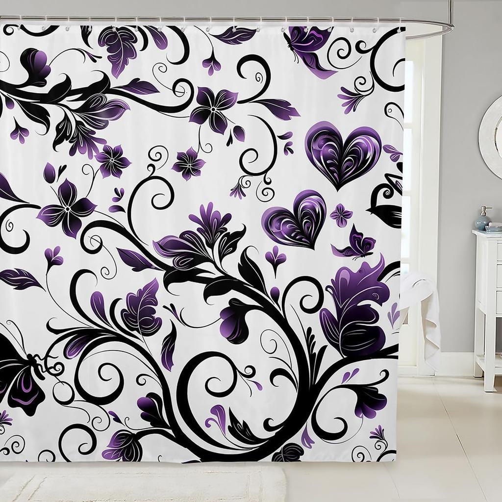 Plain White Cat Fabric Shower Curtain for Girls Cute Kitten Shower Curtain Pet Kitten Bathroom Shower Curtain Sets for Kids Boys