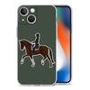 Animal Galloping Horse Girl Drawing Luxury Phone Case For iPhone 15 16 14 13 12 11 Pro Max XS X XR SE 7 8 Plus Clear Cover