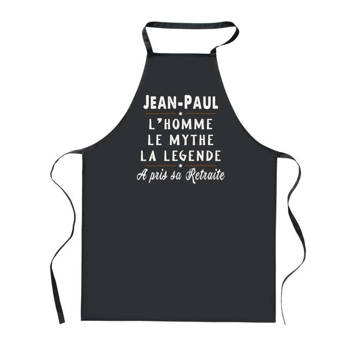 Tablier de cuisine - Jean-Paul Retraite - Noir - Motif breton - Coton imprimé en France