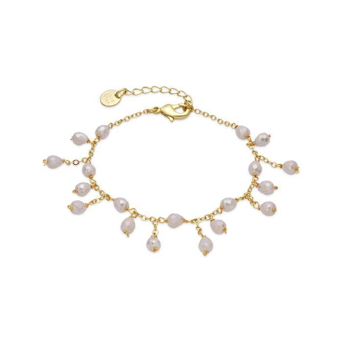 Bracelet - LUXENTER - Fyre - White Crystal - 18K Yellow Gold Finish - 16 Cm + 3 Cm