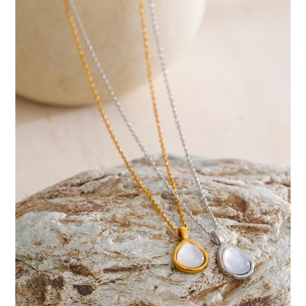 Eetit 2025 Shell Teardrop Pendant Necklace for Women Stainless Steel High Quality Popular Jewelry Accessories Gift