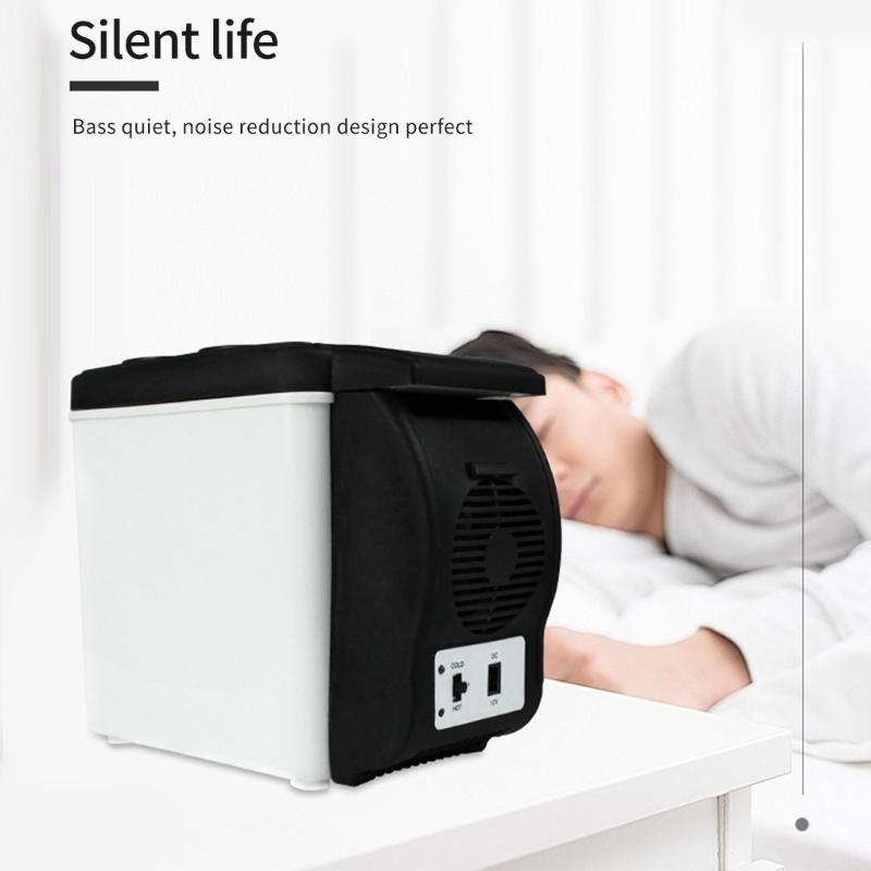 12V Auto Mini Fridge 6L Capacity Quiet Freshness Heating Portable 6 Liter Electric Freshness for Vehicles Camping Travel