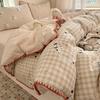 Quilted Embroidered Lace Duvet Cover Printed Soft Comfortable Blanket Protective Cover Soft Breathable Machine Washable Dormitory Single Bed Sheets
