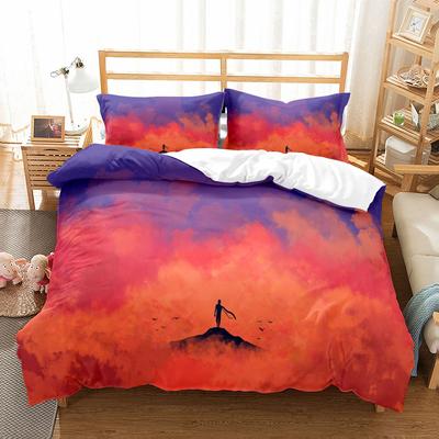 Minimalism Anime Bedding Set King Queen Double Full Twin Single Size Bed Linen Set
