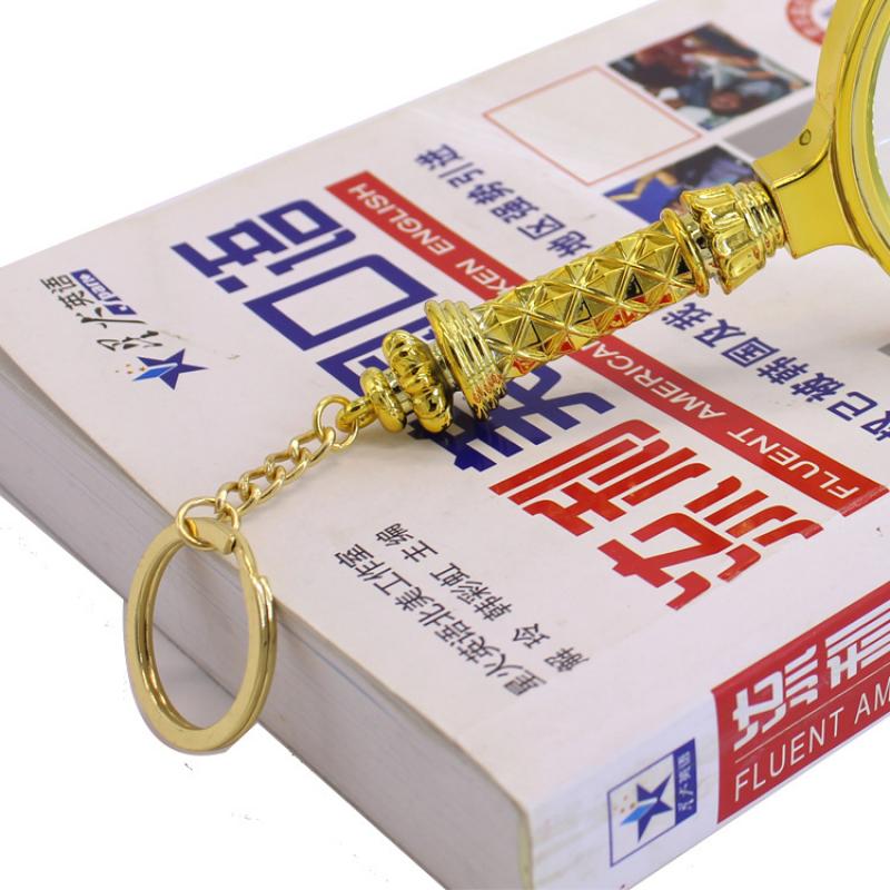 

10X Magnifier Glass Lens Handheld Flower Handle with Keychain Magnifying Glass for for Antique Jewelry Newspaper Book Reading 60mm