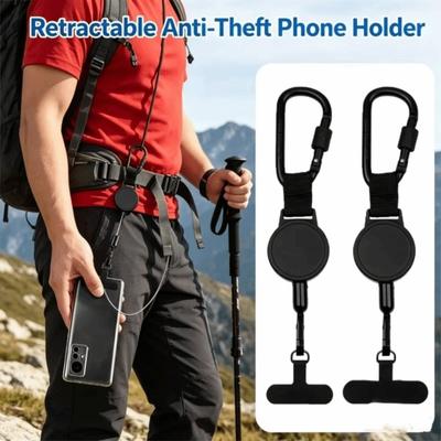 Steel Cable Anti-Theft Phone Holder Heavy Duty Retractable Cellphone Strap  Anti-Drop Protection
