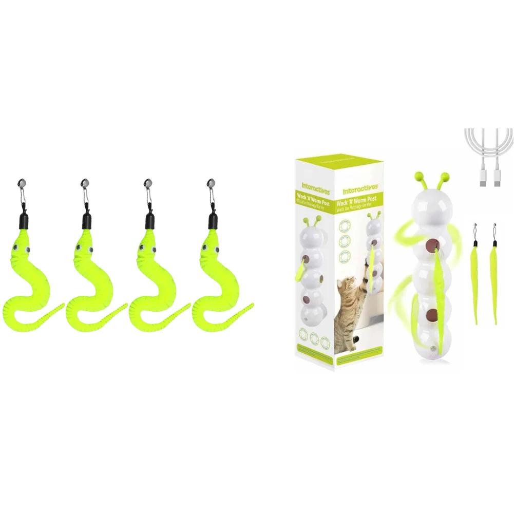 Caterpillar Interactive Cat Toy Motion Activated Teasing Cat Toy with Tail Automatic Cat Toy for Indoor Cats