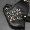 Adjustable Gothic Pointed Face Mask Breathable PU Fabric Metal Frame Perfect For Halloween Festivities Cosplay