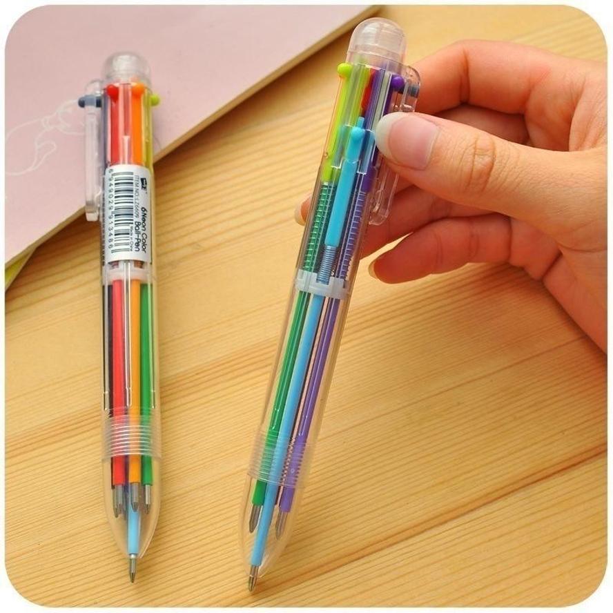 10 Pcs Ballpoint Pen Office Stationery Colored Oil Pen Creative Multi-color Press Ballpoint Pen Student Prize Ballpoint Pen