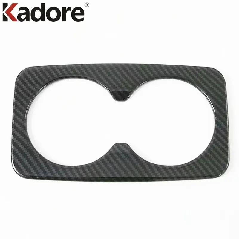 For Ford Kuga Escape 2024 Carbon Fiber Car Rear Seat Water Cup Holder Frame Cover Trim Interior Accessories