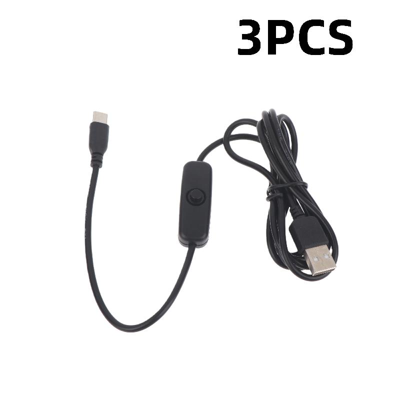 1/2/3 Pcs USB C Extension Cable For Raspberry Pi 3 4 Power Switch USB Male To Type C Male Adapter With On/Off Phone Laptop Parts