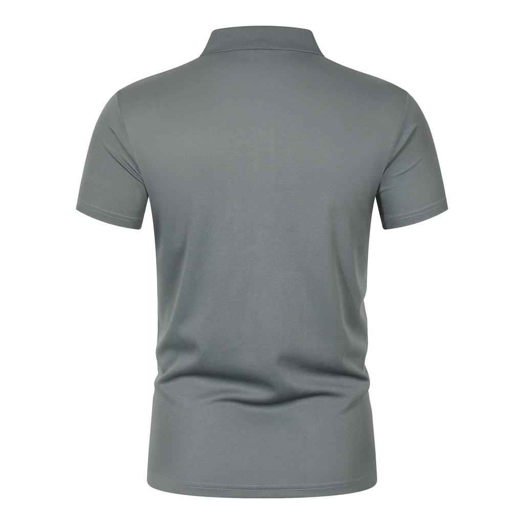 European Men's Summer Mesh Breathable Short Sleeve Polo Shirt - Slim Fit Casual T-Shirt
