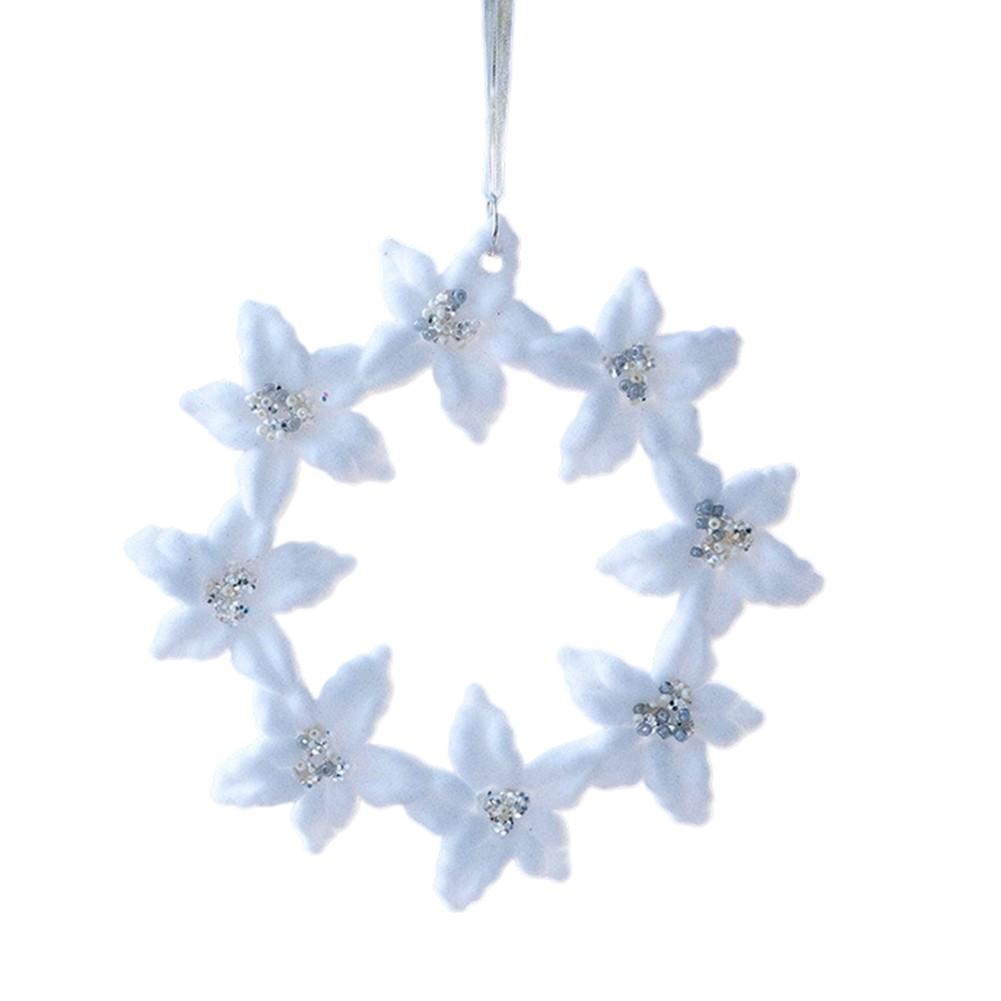 

Christmas Tree Ornaments Flocked Snowflake Decorations E