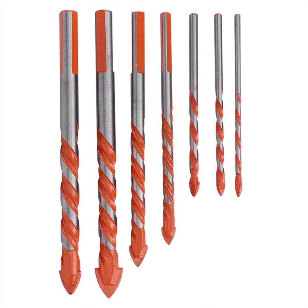 7 Pcs 3, 4, 5, 6, 8, 10, 12mm Multi-Material Drill Bits