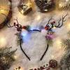 Forest Style Glowing Reindeer Antler Headband - Christmas Photo Decoration