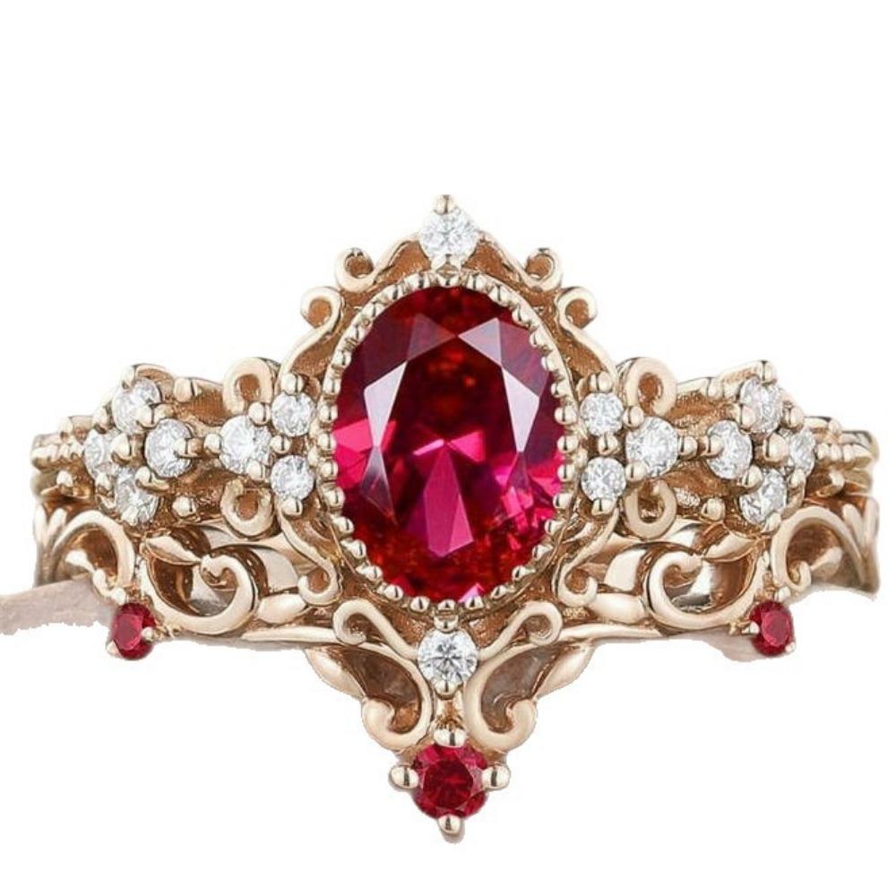 Luxuriöser Neuer Ins Damenring, Rhombus Spitze Retro Hofstil Zirkonring