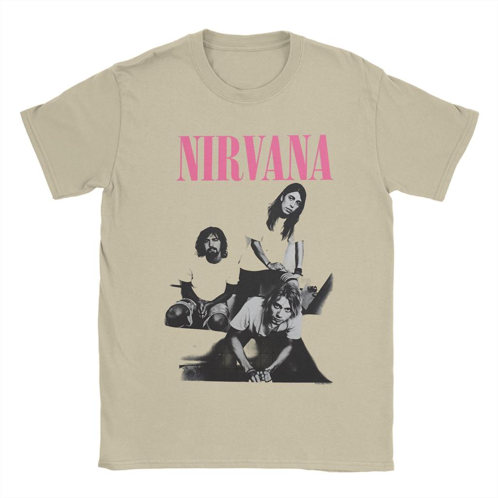 Unisexs TShirt Nirvana Rock Band TShirts Harajuku Kurt Cobain Beach Tees Y2K Retro Cotton Tops Plus Size 6XL