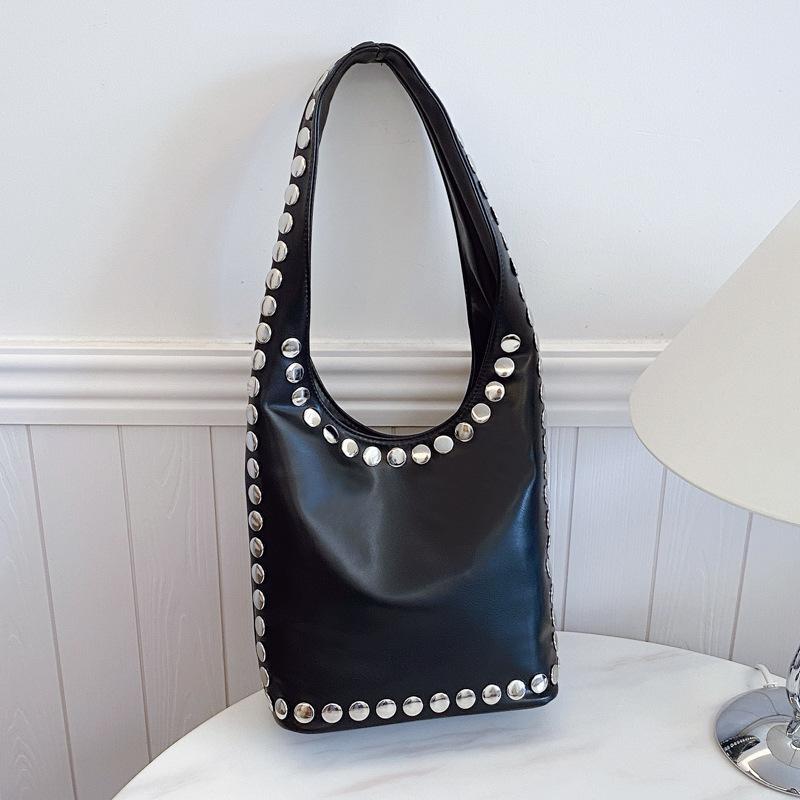 Premium Bag Women's 2025 New Fashion Retro Versatile Casual Shoulder Bag Rivet Tote Bag