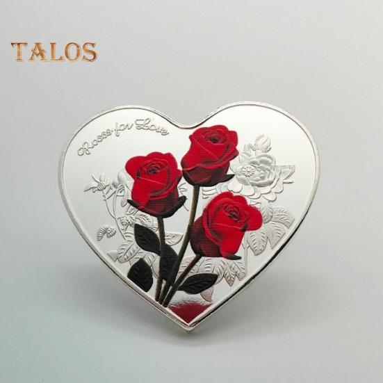 Lucky Love Commemorative Coin Creative Shape Double-sided Design Romantic Elements Valentine's Day Challenge Coin