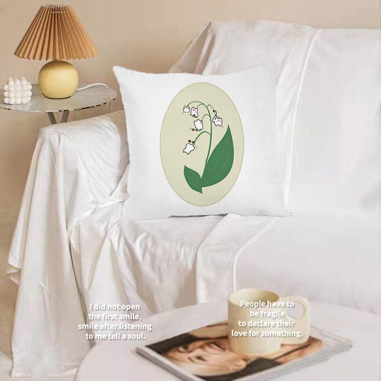 

Скандинавский Простой Зеленый Маленький Свежий Цветочный Современный Простой Подушка Диван Гостиная Модель Замша Подушка для Поясницы Наволочка Подушка