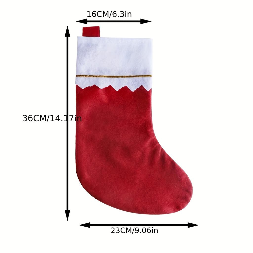 24pcs Christmas Stocking Fireplace Hanging Sock Holiday Decorations Gift Bag for Party Display Festive Ornament Home Decor Scene