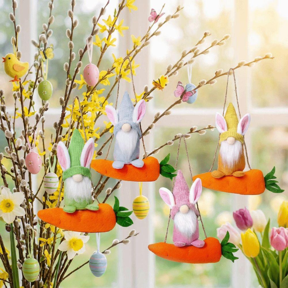 Colorful Rabbit Gnome Ornament Plush Rabbit Doll Toy Cute Faceless Plush Doll Home Decor